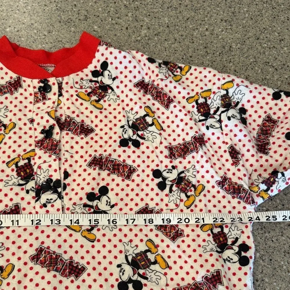 Mickey & Co. Disney Vintage 80s 90s Flannel Mickey Mouse Nightshirt - Picture 2 of 12